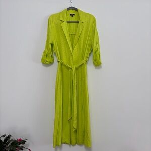 AFRM Neon Green Hendrix Duster Coat Midi Small